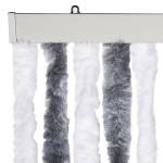 vidaXL Perdea pentru insecte, gri și alb, 90x220 cm, Chenille vidaXL Perdea pentru insecte, gri și alb, 90x220 cm, Chenille