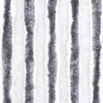 vidaXL Perdea pentru insecte, gri și alb, 90x220 cm, Chenille vidaXL Perdea pentru insecte, gri și alb, 90x220 cm, Chenille