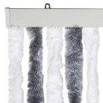 vidaXL Perdea pentru insecte, gri și alb, 100x220 cm, Chenille vidaXL Perdea pentru insecte, gri și alb, 100x220 cm, Chenille