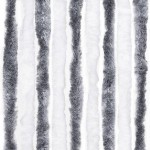 vidaXL Perdea pentru insecte, gri și alb, 100x220 cm, Chenille vidaXL Perdea pentru insecte, gri și alb, 100x220 cm, Chenille