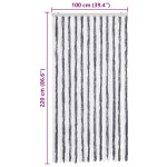 vidaXL Perdea pentru insecte, gri și alb, 100x220 cm, Chenille vidaXL Perdea pentru insecte, gri și alb, 100x220 cm, Chenille