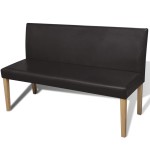 vidaXL Bancă, maro închis, 139,5 cm, piele ecologică