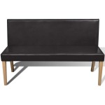 vidaXL Bancă, maro închis, 139,5 cm, piele ecologică