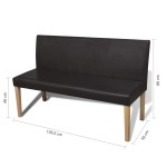 vidaXL Bancă, maro închis, 139,5 cm, piele ecologică