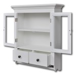 vidaXL Dulap de bucătărie din lemn cu uşă din sticlă, alb