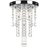 Plafonieră din metal alb, cu mărgele de cristal Plafonieră din metal alb, cu mărgele de cristal