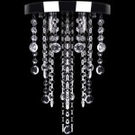 Plafonieră din metal alb, cu mărgele de cristal Plafonieră din metal alb, cu mărgele de cristal