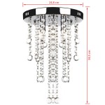 Plafonieră din metal alb, cu mărgele de cristal Plafonieră din metal alb, cu mărgele de cristal