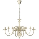 Candelabru alb de metal în stil antic 8 x becuri E14 Candelabru alb de metal în stil antic 8 x becuri E14