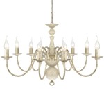 Candelabru alb de metal în stil antic 8 x becuri E14 Candelabru alb de metal în stil antic 8 x becuri E14