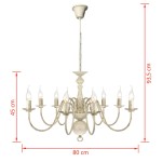 Candelabru alb de metal în stil antic 8 x becuri E14 Candelabru alb de metal în stil antic 8 x becuri E14