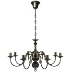 Candelabru alb de metal în stil antichizat, 8 x becuri E14 Candelabru alb de metal în stil antichizat, 8 x becuri E14