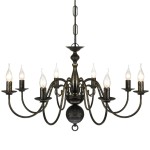 Candelabru alb de metal în stil antichizat, 8 x becuri E14 Candelabru alb de metal în stil antichizat, 8 x becuri E14
