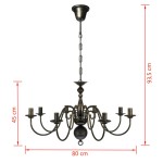 Candelabru alb de metal în stil antichizat, 8 x becuri E14 Candelabru alb de metal în stil antichizat, 8 x becuri E14