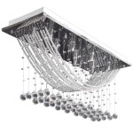 vidaXL Lustră albă cu mărgele de cristal din sticlă 8xG9 29 cm vidaXL Lustră albă cu mărgele de cristal din sticlă 8xG9 29 cm