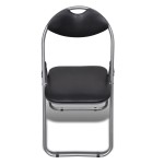 vidaXL Scaune bucătărie pliabile 6 buc, negru, piele ecologică & oțel