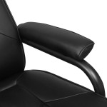 vidaXL Fotoliu TV cu taburet, negru, piele ecologică
