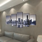 Set de tablouri pânză, monocrom, imprimeu New York Skyline, 100x50 cm Set de tablouri pânză, monocrom, imprimeu New York Skyline, 100x50 cm