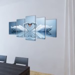Set tablouri din pânză cu imprimeu lebădă, 200 x 100 cm Set tablouri din pânză cu imprimeu lebădă, 200 x 100 cm