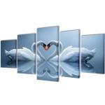 Set tablouri din pânză cu imprimeu lebădă, 200 x 100 cm Set tablouri din pânză cu imprimeu lebădă, 200 x 100 cm