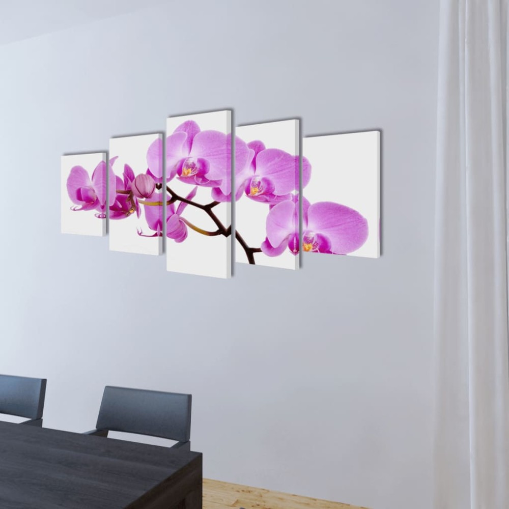 Set tablouri imprimate pe pânză orhidee 100 x 50 cm