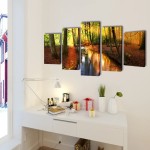 Set de tablouri din pânză cu temă pădure 100 x 50 cm Set de tablouri din pânză cu temă pădure 100 x 50 cm