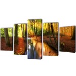Set de tablouri din pânză cu temă pădure 100 x 50 cm Set de tablouri din pânză cu temă pădure 100 x 50 cm