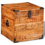 vidaXL Cufăr de depozitare tip cub, lemn de mango nefinisat vidaXL Cufăr de depozitare tip cub, lemn de mango nefinisat