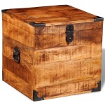 vidaXL Cufăr de depozitare tip cub, lemn de mango nefinisat vidaXL Cufăr de depozitare tip cub, lemn de mango nefinisat