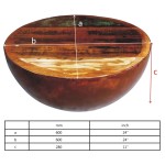 vidaXL Măsuță cafea, formă de bol, bază din oțel, lemn masiv reciclat vidaXL Măsuță cafea, formă de bol, bază din oțel, lemn masiv reciclat