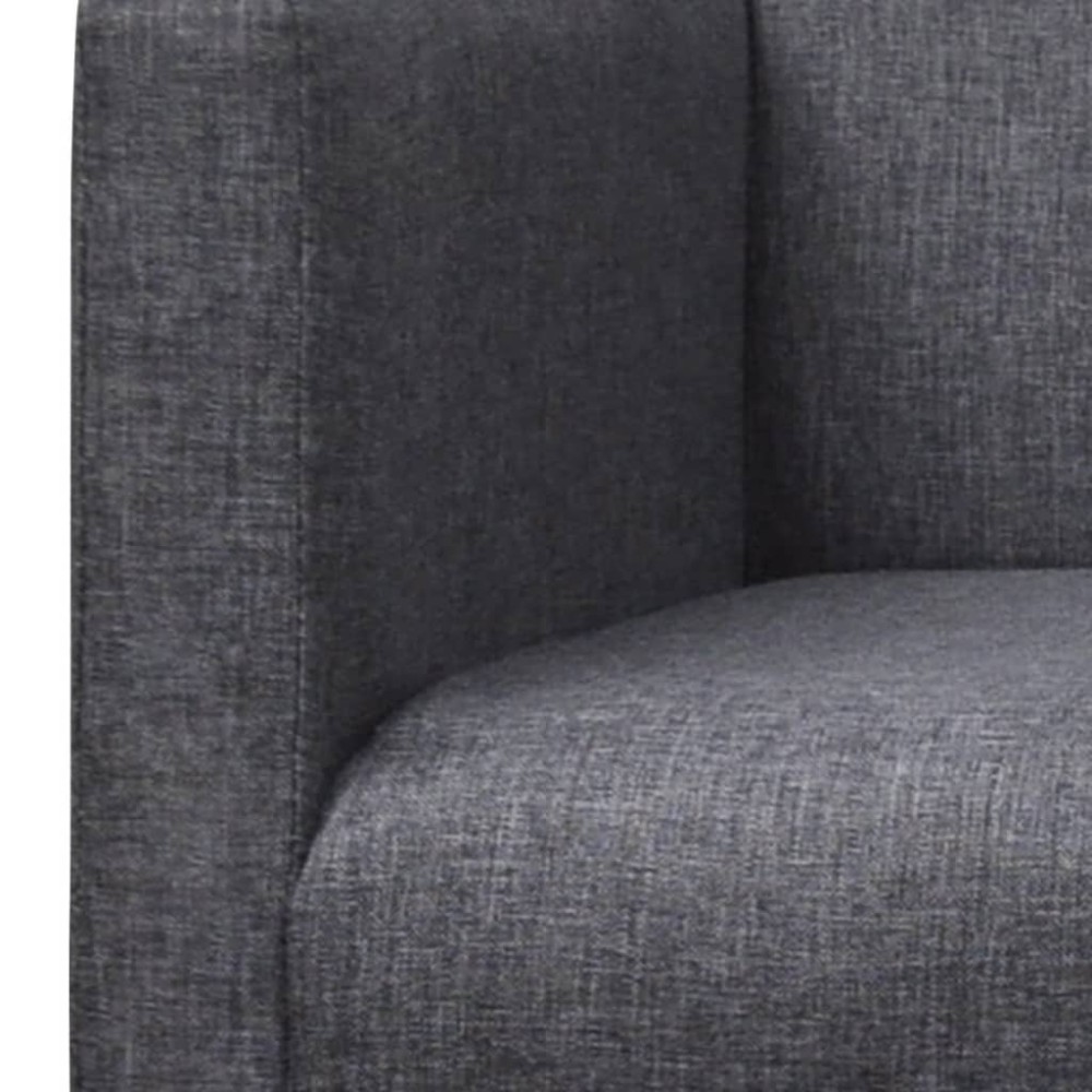 vidaXL Bancă cu perne căptușite, textil, lemn de hevea, gri închis