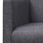 vidaXL Bancă cu perne căptușite, textil, lemn de hevea, gri închis