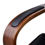 vidaXL Scaun de birou rotativ, tetieră piele ecologică și lemn curbat vidaXL Scaun de birou rotativ, tetieră piele ecologică și lemn curbat