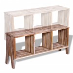 Dulap TV cu 3 rafturi, stivuibil, lemn tec reciclat Dulap TV cu 3 rafturi, stivuibil, lemn tec reciclat