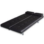 vidaXL Canapea extensibilă 2 perne, piele artificială, reglabilă negru vidaXL Canapea extensibilă 2 perne, piele artificială, reglabilă negru