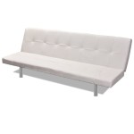 vidaXL Canapea extensibilă 2 perne, piele artificială, reglabil, crem vidaXL Canapea extensibilă 2 perne, piele artificială, reglabil, crem