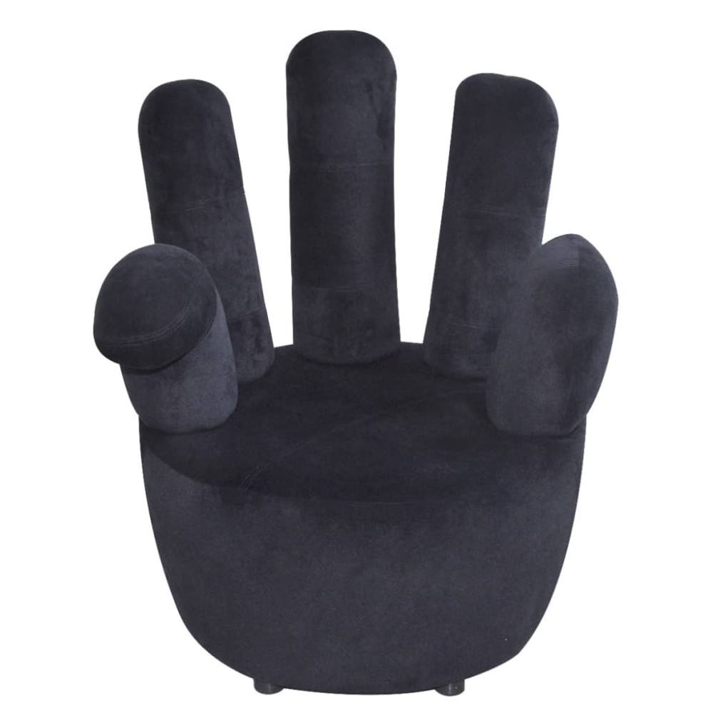 vidaXL Scaun model mână, negru, catifea