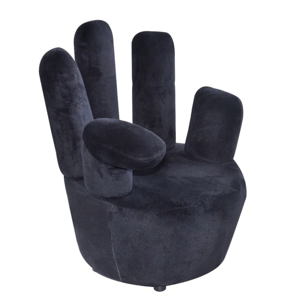 vidaXL Scaun model mână, negru, catifea
