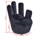 vidaXL Scaun model mână, negru, catifea vidaXL Scaun model mână, negru, catifea