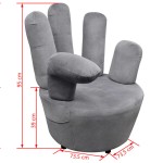 vidaXL Scaun model mână, gri, catifea
