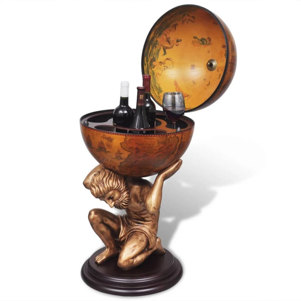 vidaXL Bar tip glob, suport sticle de vin cu aspect Atlas 42x42x85 cm
