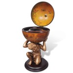 vidaXL Bar tip glob, suport sticle de vin cu aspect Atlas 42x42x85 cm vidaXL Bar tip glob, suport sticle de vin cu aspect Atlas 42x42x85 cm