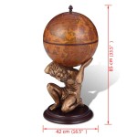 vidaXL Bar tip glob, suport sticle de vin cu aspect Atlas 42x42x85 cm vidaXL Bar tip glob, suport sticle de vin cu aspect Atlas 42x42x85 cm