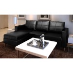 vidaXL Canapea modulară cu 3 locuri, piele artificială, negru vidaXL Canapea modulară cu 3 locuri, piele artificială, negru