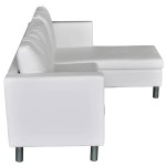 vidaXL Canapea modulară cu 3 locuri, piele artificială, alb vidaXL Canapea modulară cu 3 locuri, piele artificială, alb