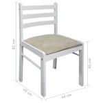 vidaXL Scaune de bucătărie, 4 buc., alb, lemn masiv hevea & catifea vidaXL Scaune de bucătărie, 4 buc., alb, lemn masiv hevea & catifea