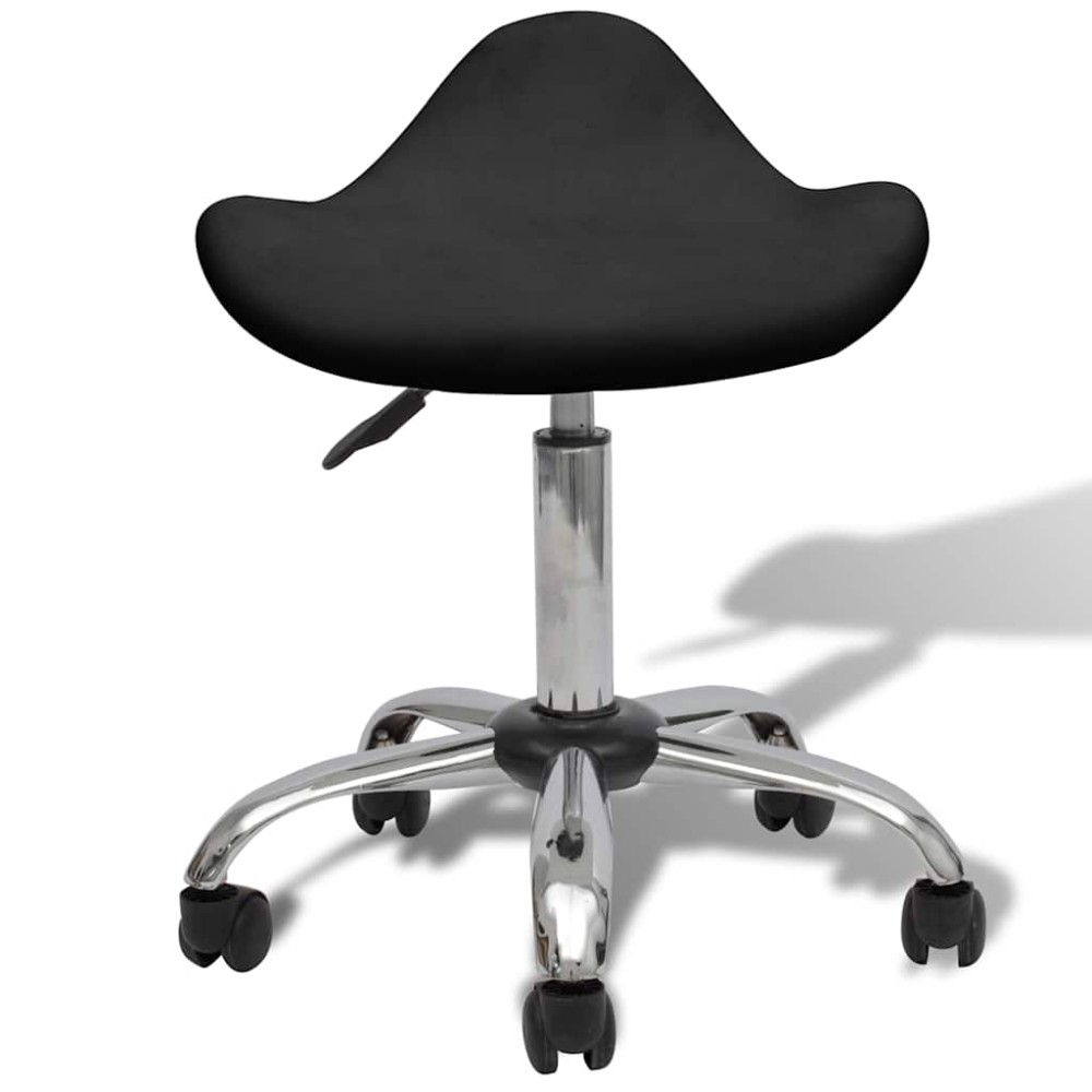 vidaXL Scaun de salon cu pernă cu roata Negru 50 x 50 x cm Fier cromat