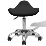 vidaXL Scaun de salon cu pernă cu roata Negru 50 x 50 x cm Fier cromat