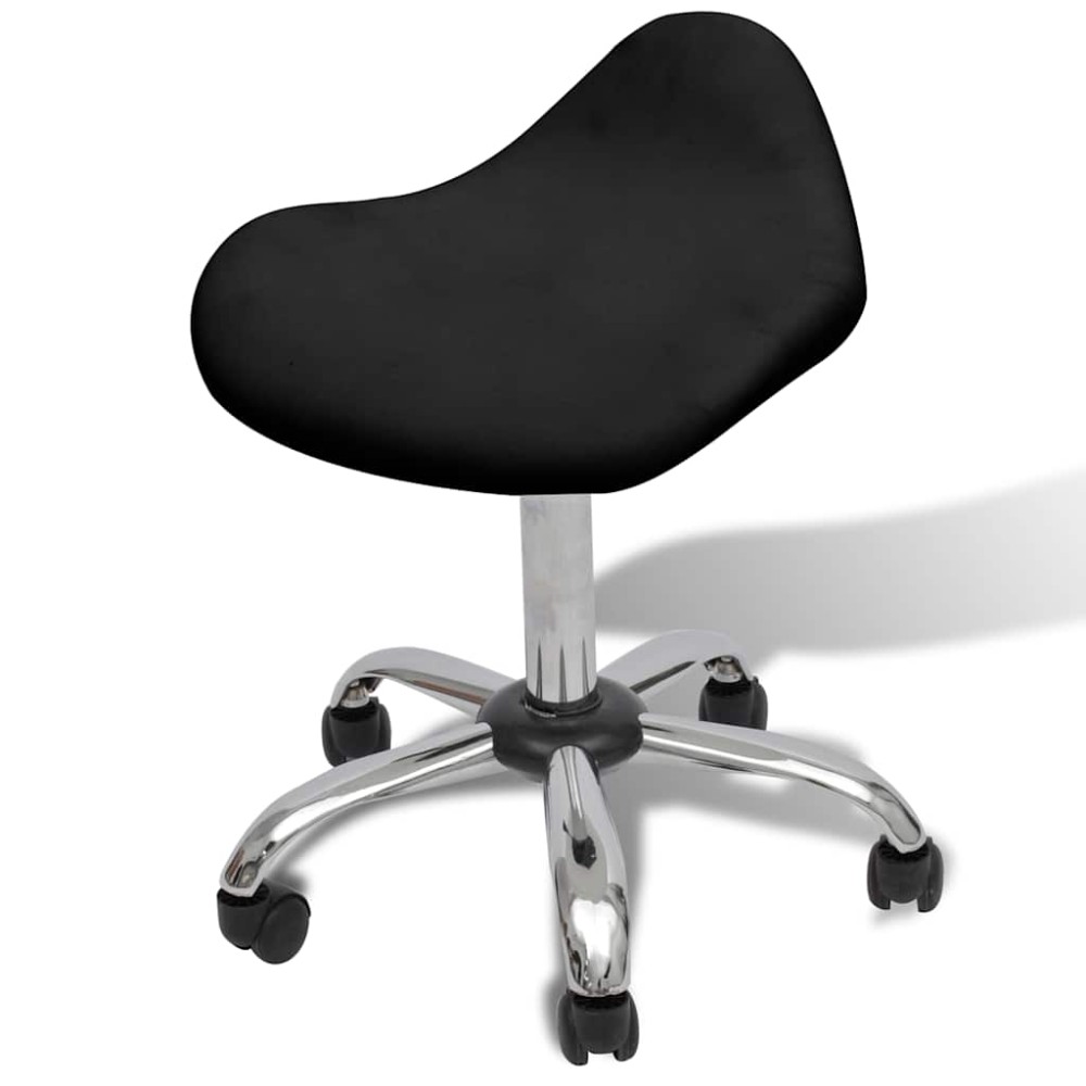 vidaXL Scaun de salon cu pernă cu roata Negru 50 x 50 x cm Fier cromat