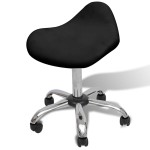 vidaXL Scaun de salon cu pernă cu roata Negru 50 x 50 x cm Fier cromat